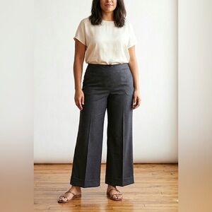 Ann Taylor Dark Gray Wide-Leg Pants